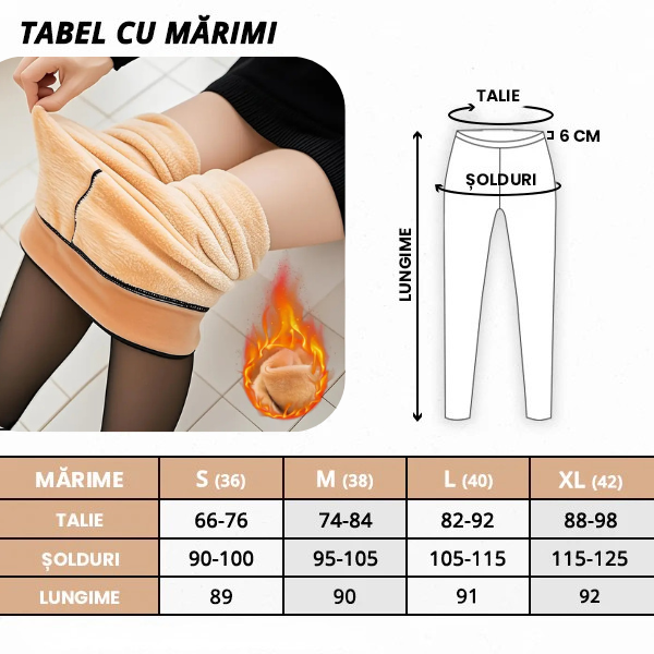 Colanti Termici Imblaniti Cu Fleece  - Efect De Dres Si Modelare